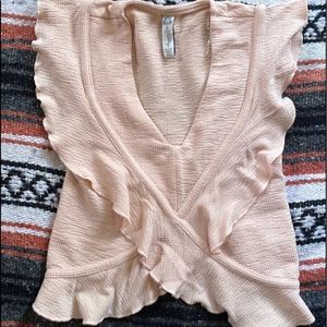 American Rag Light Pink V neck Top size S